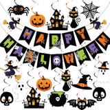 Halloween Party Decorations Happy Halloween Banner Ghost Pumpkin Witches Hanging
