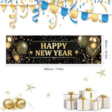 Extra-Large 10x3 Ft "Happy New Year" Outdoor Banner 115" x 35" Fence Sign