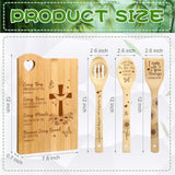 4 Pcs Christian Gifts For Women Mom Bible Verse Bamboo Cutting Board Faith Religious Spatula Spoon Set Catholic Inspirational Gifts For Mother'S Day Christmas Birthday(God Cares For You)