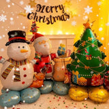 Inflatable Christmas Balloons Set with Santa, Snowman, and Christmas Tree for Decor