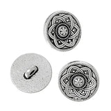 Sewing Shank Buttons - 30 Pack, 15Mm, Carved Flower Design With Vintag