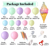 Pastel Balloons Garland Arch Kit 143Pcs Macaron Rainbow Balloons Birthday Party Background Decoration Girl Baby Shower Donuts Ice Cream Party Supplies Pink Blue Green
