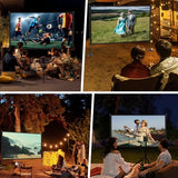 Outdoor Projector Screen with Stand - 120 Inch Portable Projector Screen Indoor and Outdoor Projector Screens 16:9 4K HD Wrinkle Free Lightweight