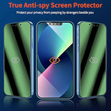 [2 Pack Green Privacy Screen Protector For Iphone 13/13 Pro (6.1 Inch), [Easy Installation Kit][Anti Peeping][Case Friendly] Green Anti-Spy Tempered Glass Screen Protector