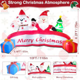 10 Ft Inflatable Merry Christmas Banner Sign With Santa Claus Polar Bear Christmas Tree, Outdoor Inflatable Decoration W