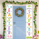 Easter Porch Banner Bunny Rabbit Daisy Party Front Door Sign Wall Hanging Spring Decorations And Supplies For Home Office Farmhouse Holiday Decor