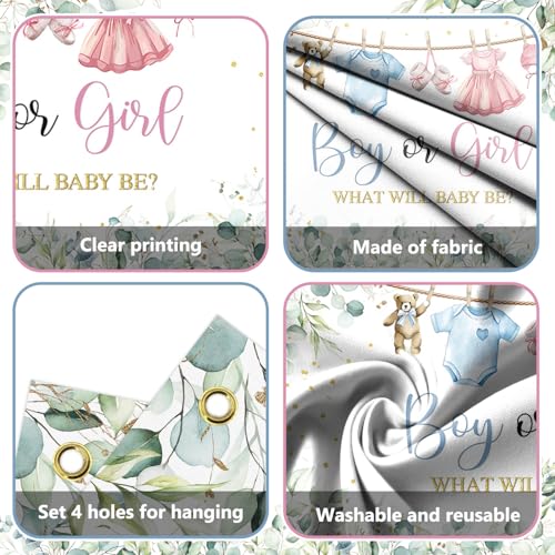Gender Reveal Decorations Backdrop Banner for Boy Girl 6x3.6ft