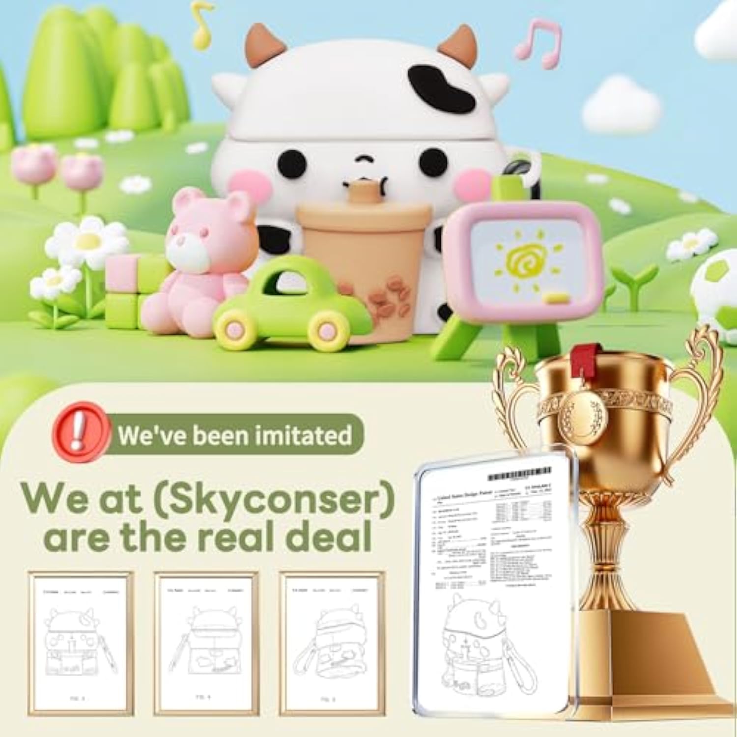 Airpods 4 Case Cover 2024 With Cleaner Kit, Funny 3D Cartoon Animal Airpods 4Th Gen Case, Soft Silicone Kawaii Boba Tea Cow Airpods 4 Gen With Keychain