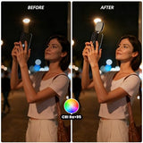 Magnetic Selfie Light for iPhone, Portable Phone Light Ring for iPhone Magsafe, CRI97 360° LED Selfie Fill Light with Mirror for Selfies,