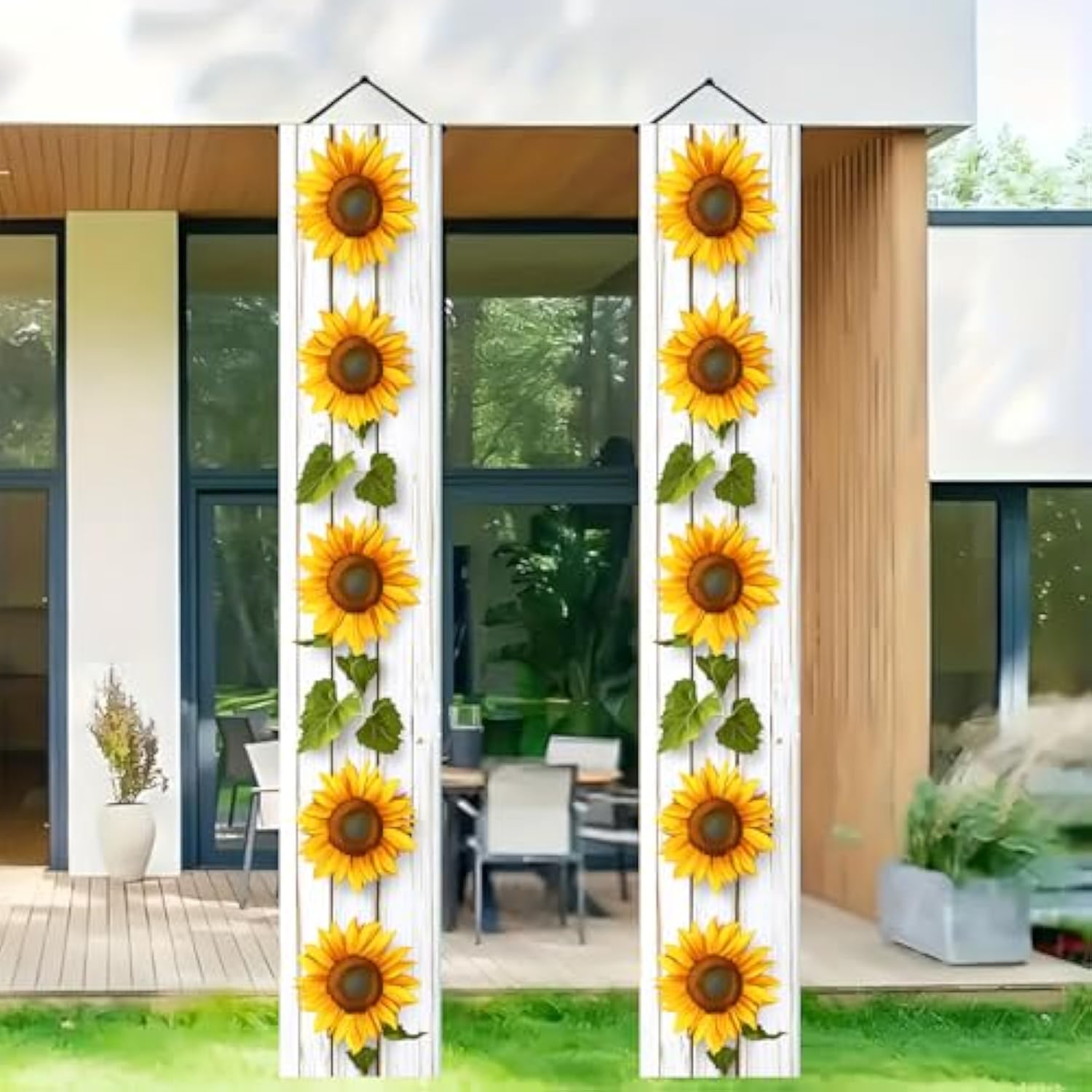 Sunflower Welcome Hanging Banners Spring Summer Porch Banners Flags Summer Door Banners Party Decorations Hanging Banner12 X 72Inches Seasonal Front Door Sign Decoration