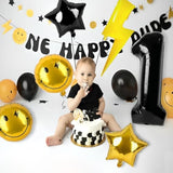 7 Pcs 'One Happy Dude' Birthday Decorations Lightning Bolt Balloons for Kids