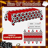 3 Pcs Casino Theme Party Decorations Poker Tablecloth Poker Plastic Disposable Table Cover Casino Theme Tablecloth For Game Birthday Playing Card Party Picnic Supplies, 51 X 108 Inch (Plaid)