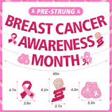 Breast Cancer Awareness Month Banner Cancer Survivor Party Decorations for Faith Courage Charity Event October Month Cancer Free Public Charity Activity Party Supplies (Rose Red)