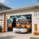Halloween Garage Door Banner 6x13ft Large Hanging Backdrop Ghost Pumpkin Cat Haunted House Decor