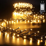 Led Christmas Cluster Lights, 760 Leds 25Ft Outdoor Waterproof Black Wire Christmas Firecrackers String Lights, 8 Modes
