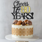 Happy 80th Birthday Cake Topper Cheers 80 Years Cake Decoration