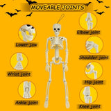 6 Packs Skeleton Halloween Decorations Outdoor with 16" Full Body Posable Joints Skeletons Decor, Halloween Party Decor Indoor, Yard Garden Lawn Graveyard Haunted House Props Spooky Party Decorations