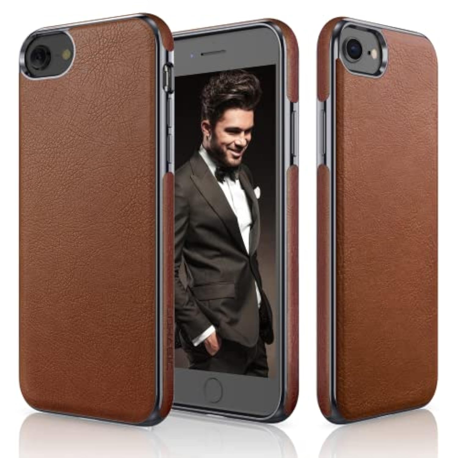For Iphone Se 3 Case, For Iphone 8 Case, For Iphone 7 Leather Case Slim Premium Pu Soft Back Cover Protective Cases Compatible With Iphone 7/8/Se 2022 [3Nd Generation] - Brown