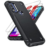 For Moto G Power 2022 Case, Motorola G Play 2023/ Moto G Pure Phone Case With [2 Pack] Screen Protectors, Shockproof Protective Hard Pc Textured Back & Soft Bumper Case For Motorola G Pure, Black