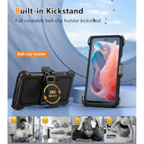 For Motorola Moto G-Play-2024 Case: Heavy Duty Drop Protection With Rugged Belt-Clip Holster & Kickstand Military Grade Shockproof Durable Protective Cell Phone Cover (Black)