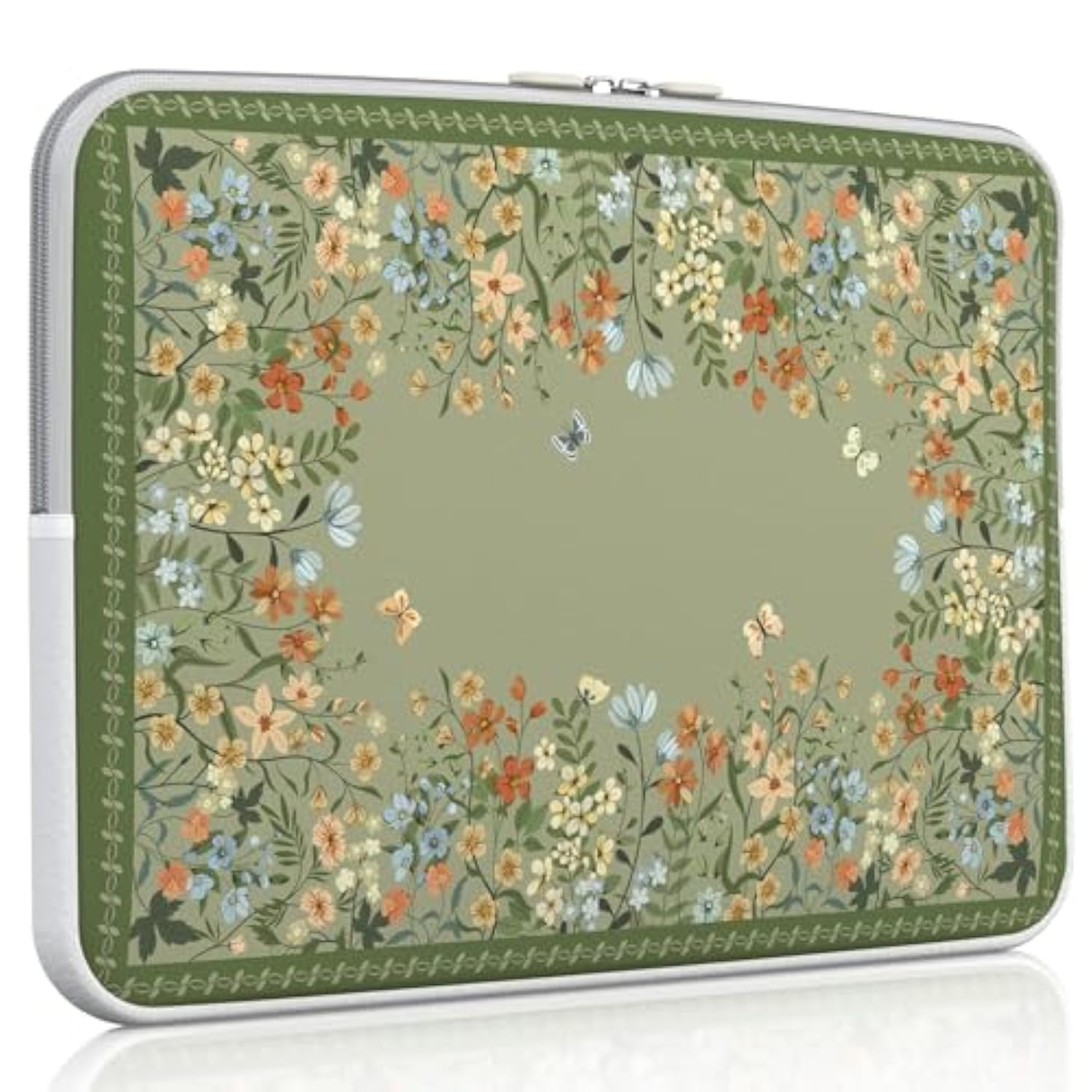 Computer Sleeve 13 Inch,Cute Girly Laptop Bag Green,13-13.6 Inch Waterproof Laptop Sleeve Compatible With Macbook Air Pro 13/14, Hp Dell Asus Lenovo Chromebook Notebook
