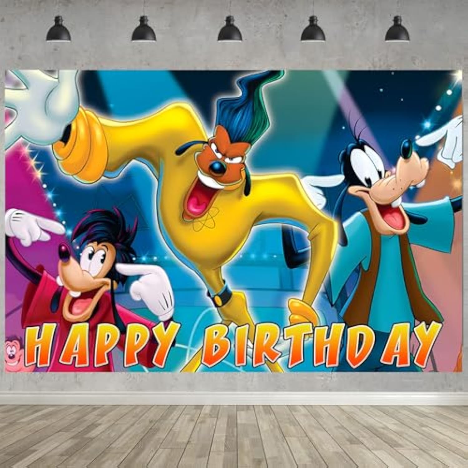 Goofy Movie Birthday Party Decor: 5x3 Ft Backdrop & 18 Balloons