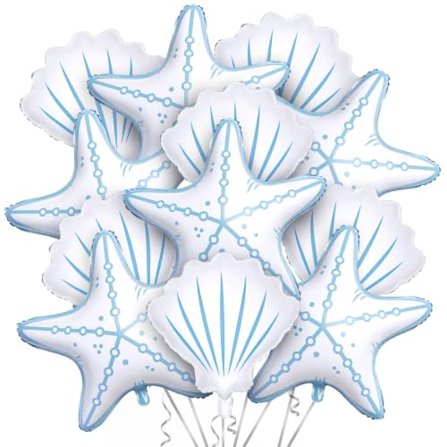 6 Pcs Coastal Blue Under The Sea Party Balloons Decorations