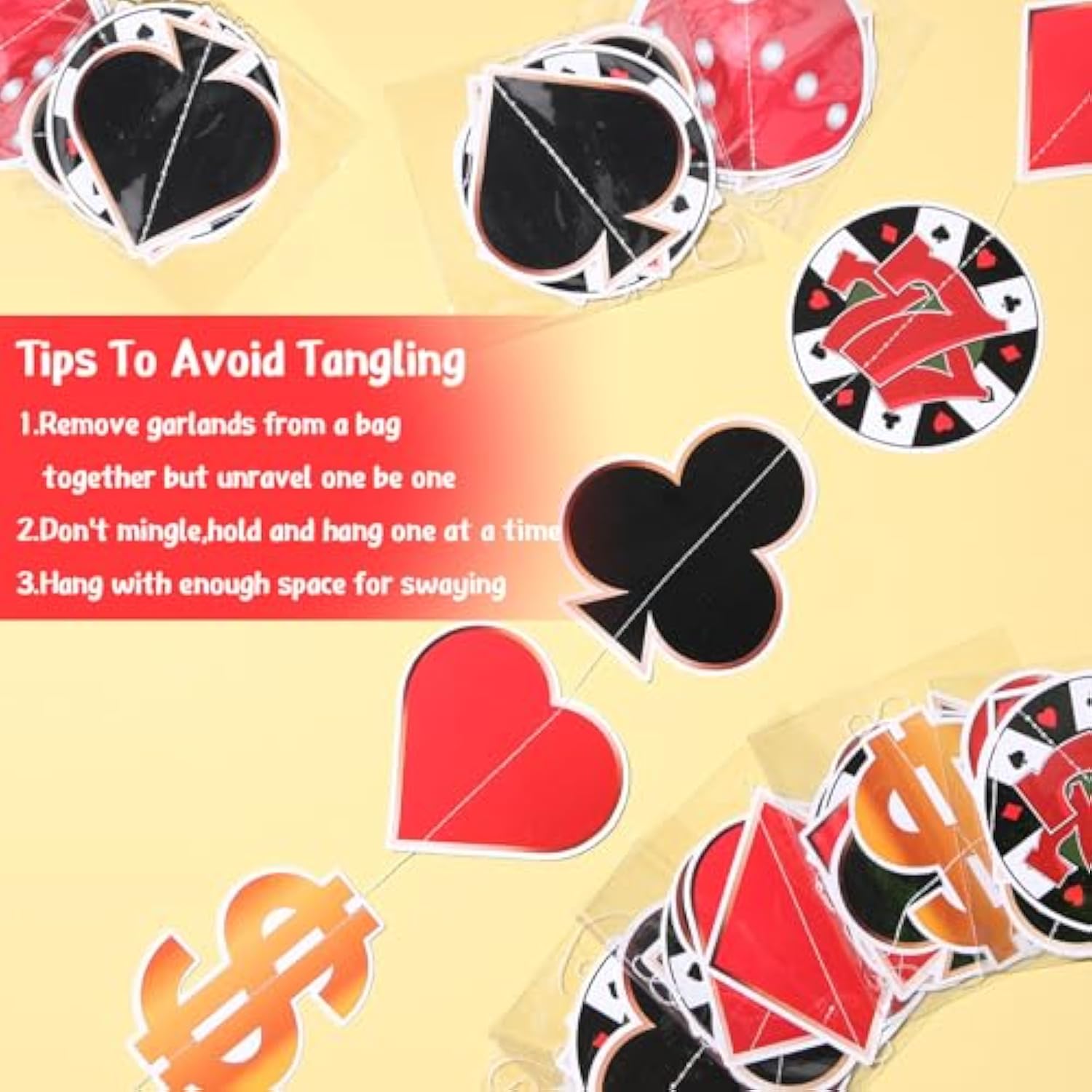8 Pieces Casino Theme Party Decorations Casino Party Hanging Garlands Poker Hanging Banner Las Vegas Theme Card Garlands For Poker Night Birthday Supplies