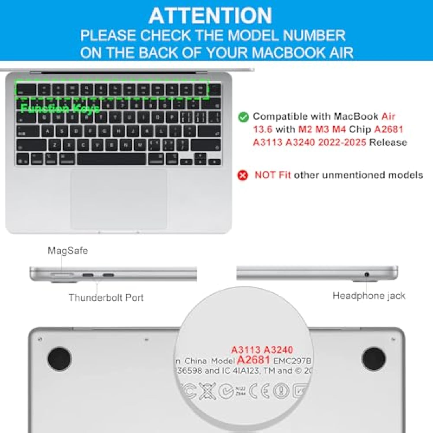 Macbook Air M2 Trackpad Protector Cover For 2023 2022 Macbook Air 13.6" M2 Chi