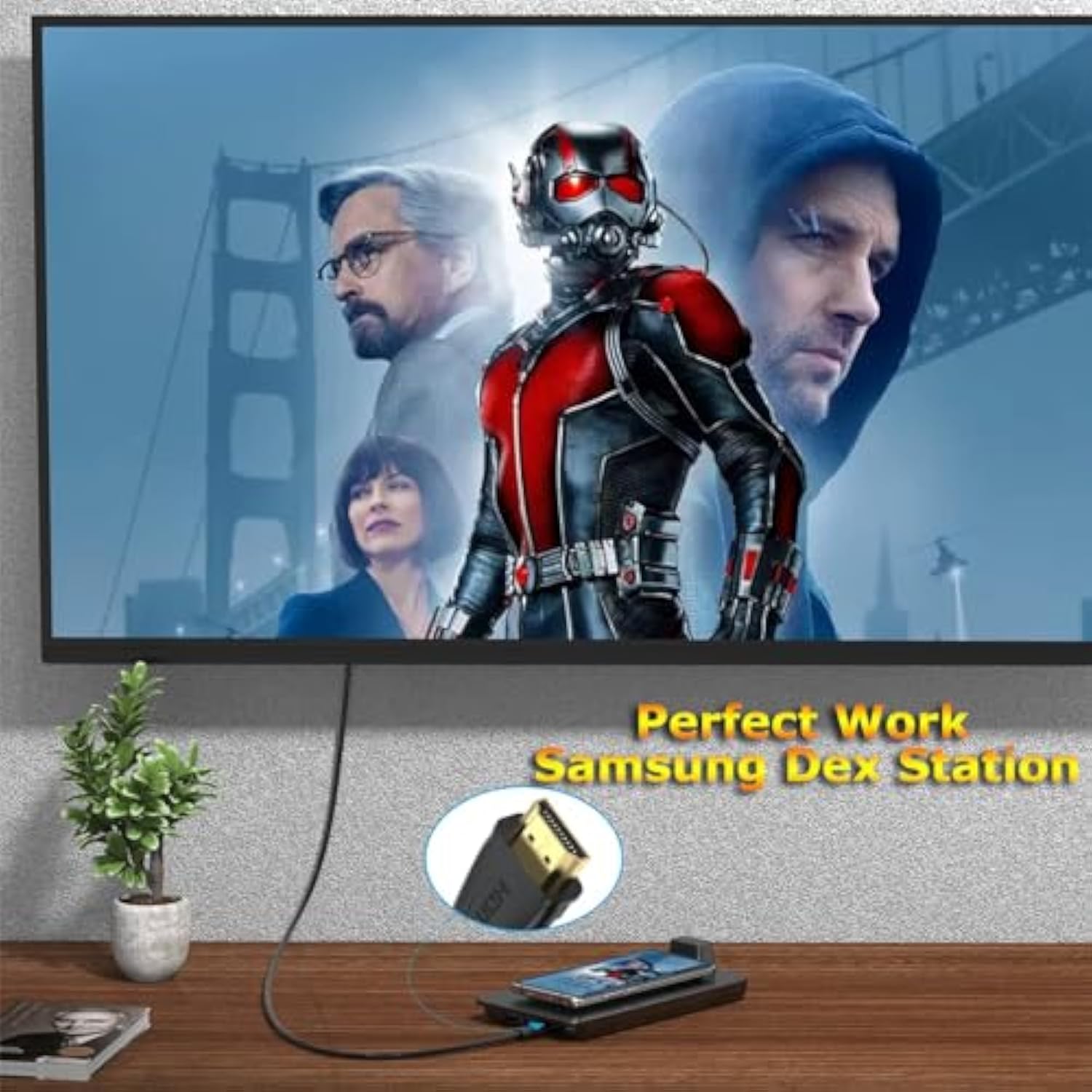 Short Hdmi Cable 4Ft, 4K Uhd Hdmi Cable Male To Male Adapter For Arc & Cl3 Rat