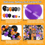 Halloween Balloon Arch Kit: Spider, Bat, Ghost Decor - 172 Piece