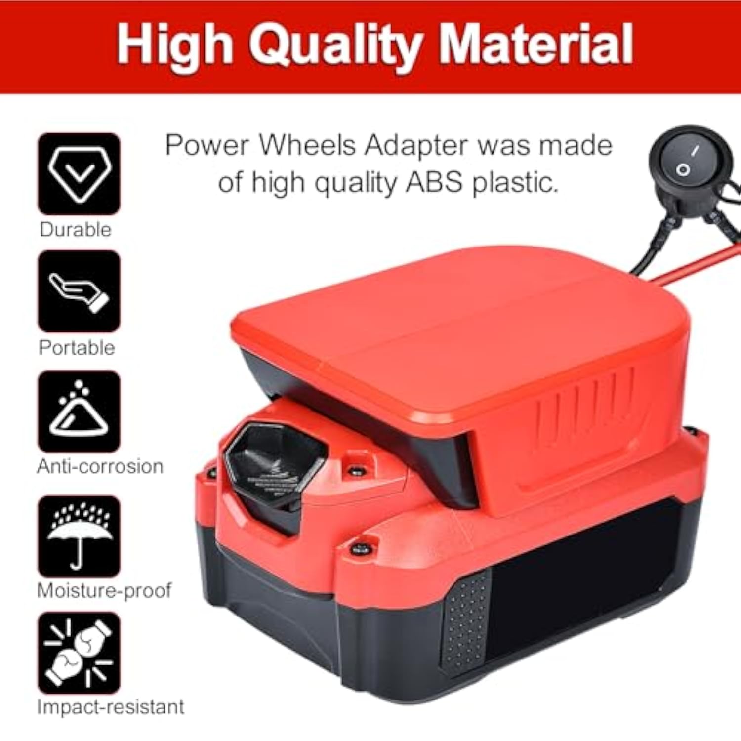For Power Wheel Adapter For Craftsman 20V Battery,Battery Adapter With Fuse,14 Gauge Wire Battery Converter For Rc Toys,Rc Car, Robotics, Work Lights And Diy(1Pack,No Battery)