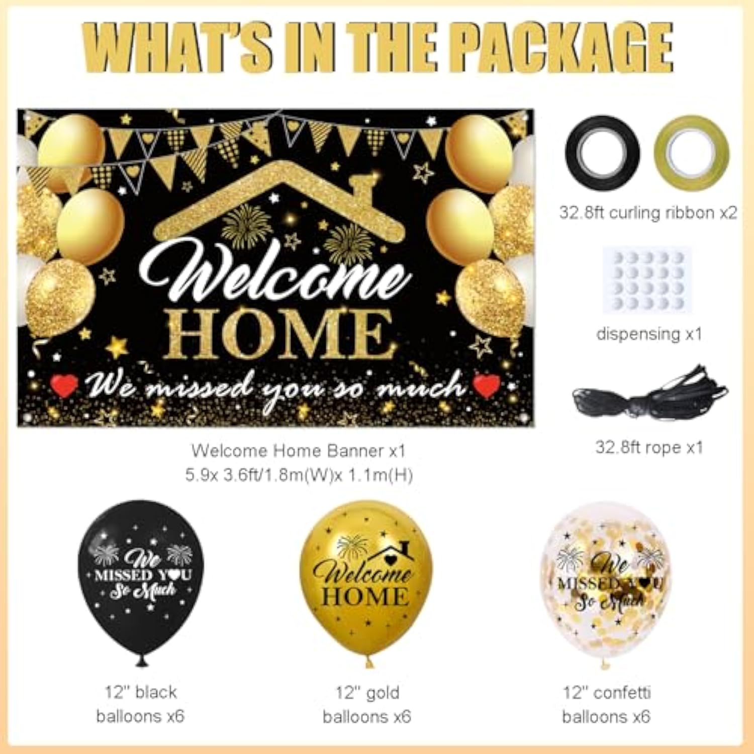 Welcome Home Military Banner Set – XL Backdrop & Balloons for Deployment Return Party Decor