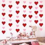4 Pack Heart Garland For Paper Hearts Streamers Hanging Hearts Decorations For Valentines Galentines Birthday Bridal Shower Wedding Engagement Anniversary Decor (Red & Pink)