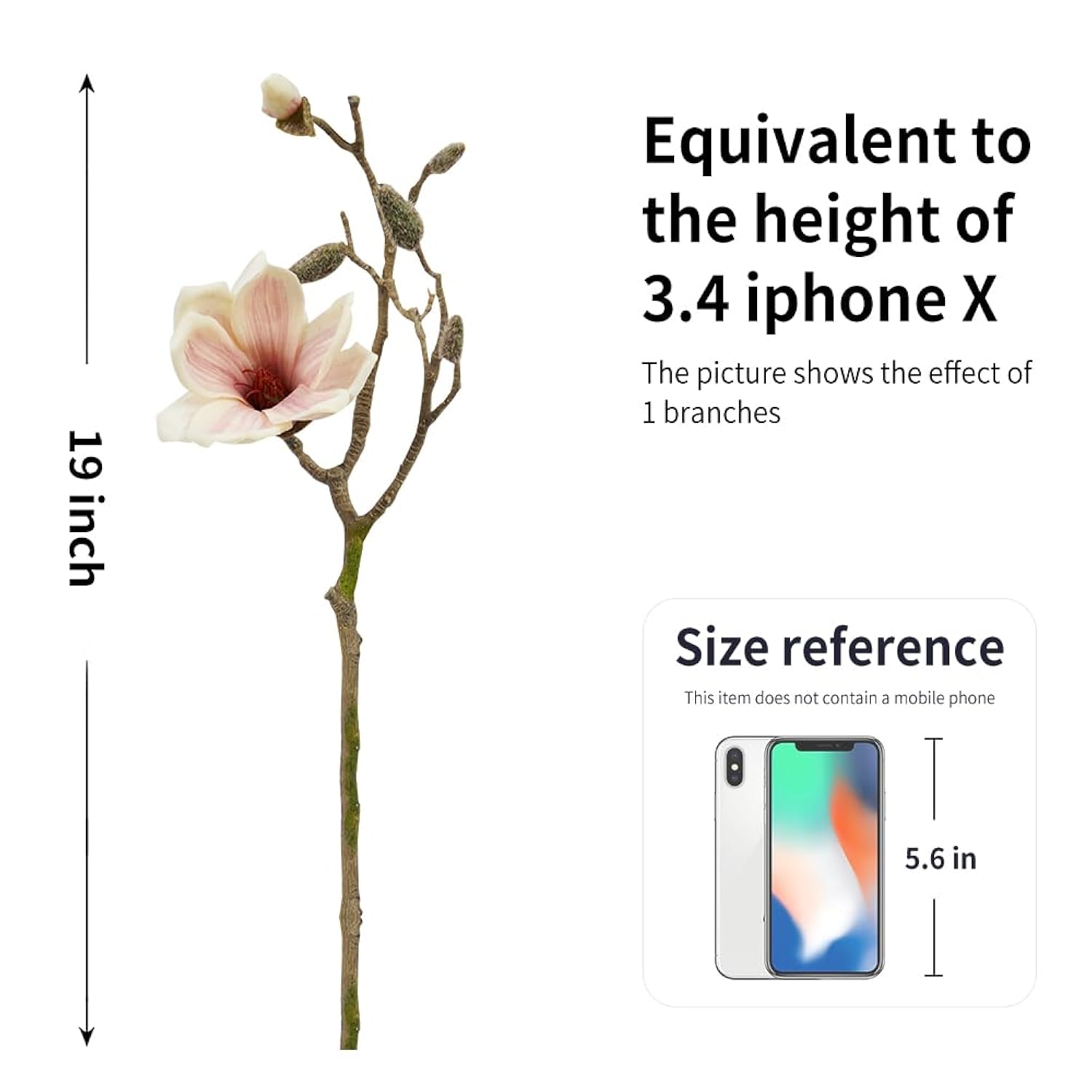 Artificial Flowers,3Pcs 19Inch White Silk Fake Flowers,Real Touch Faux Flowers, Spring Décor Faux Floral Stems For Wedding Kitchen Shop Office Home Décor
