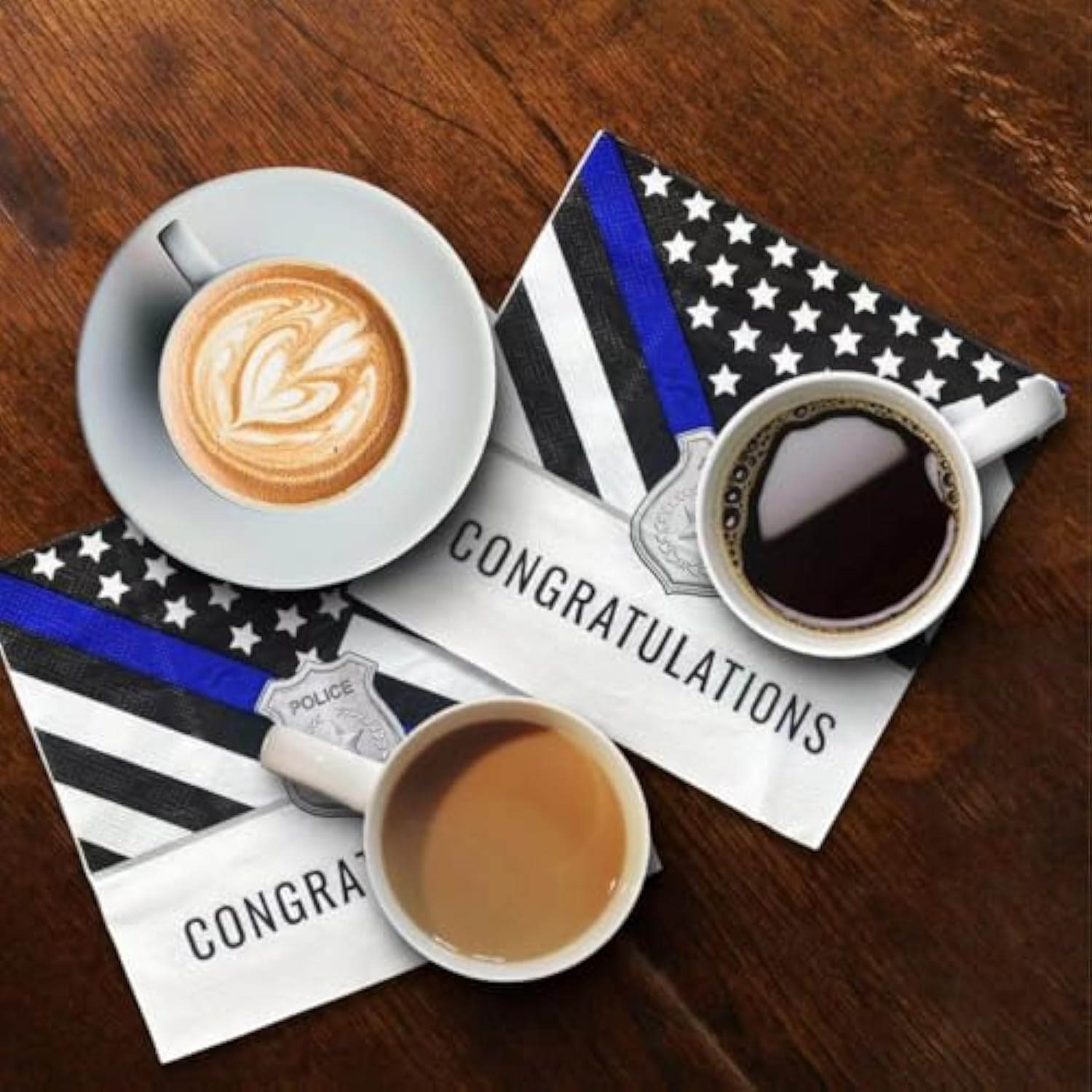 50 Pcs Police Themed Paper Napkins,Police Officer Party Supplies
