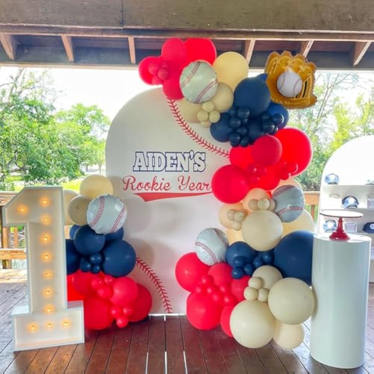 Baseball Balloon Arch Garland Kit - Red Sand White And Blue Balloon Arch Garland Kit Matte Latex Balloons Different Sizes 12 10 5In Ballons For Sport Party Birthday Graduation Baby Shower Decor