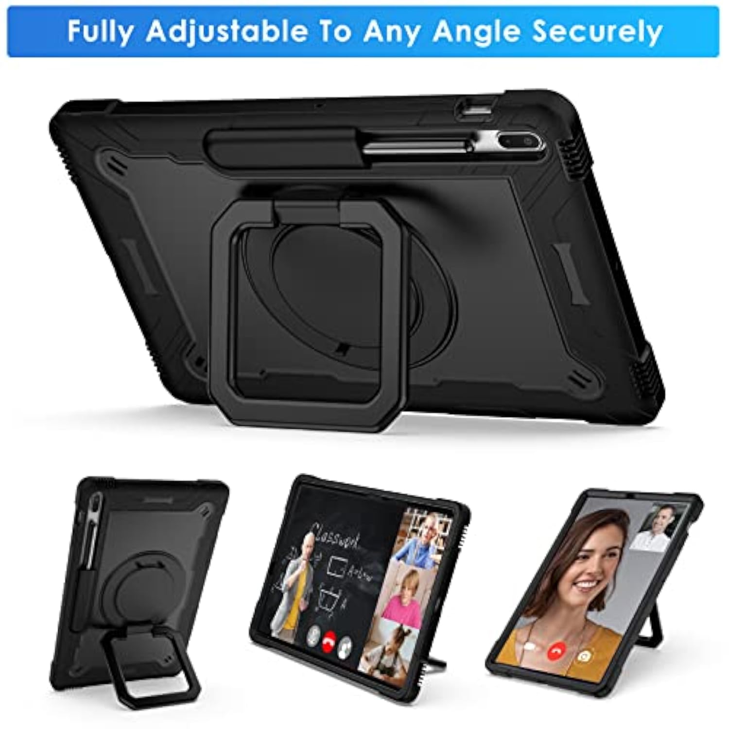 360 Rotating Hybrid Case For Samsung Galaxy Tab S7 Fe 5G/ S8+Plus/ S7 Plus 12.