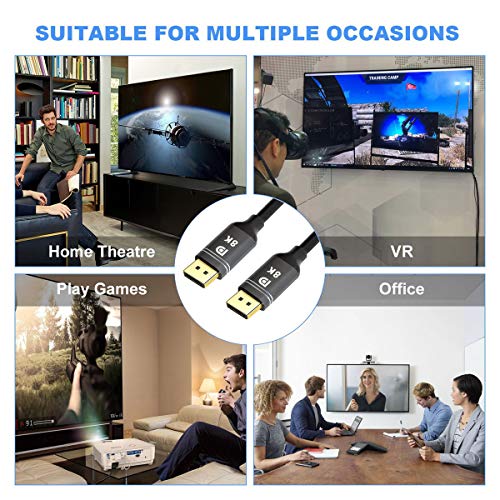 DisplayPort Cable 9.84ft 8K DisplayPort Cable Version 1.4 Support 8K 60 Hz, 4K 120 Hz DP to DP Cable for PC Laptop TV