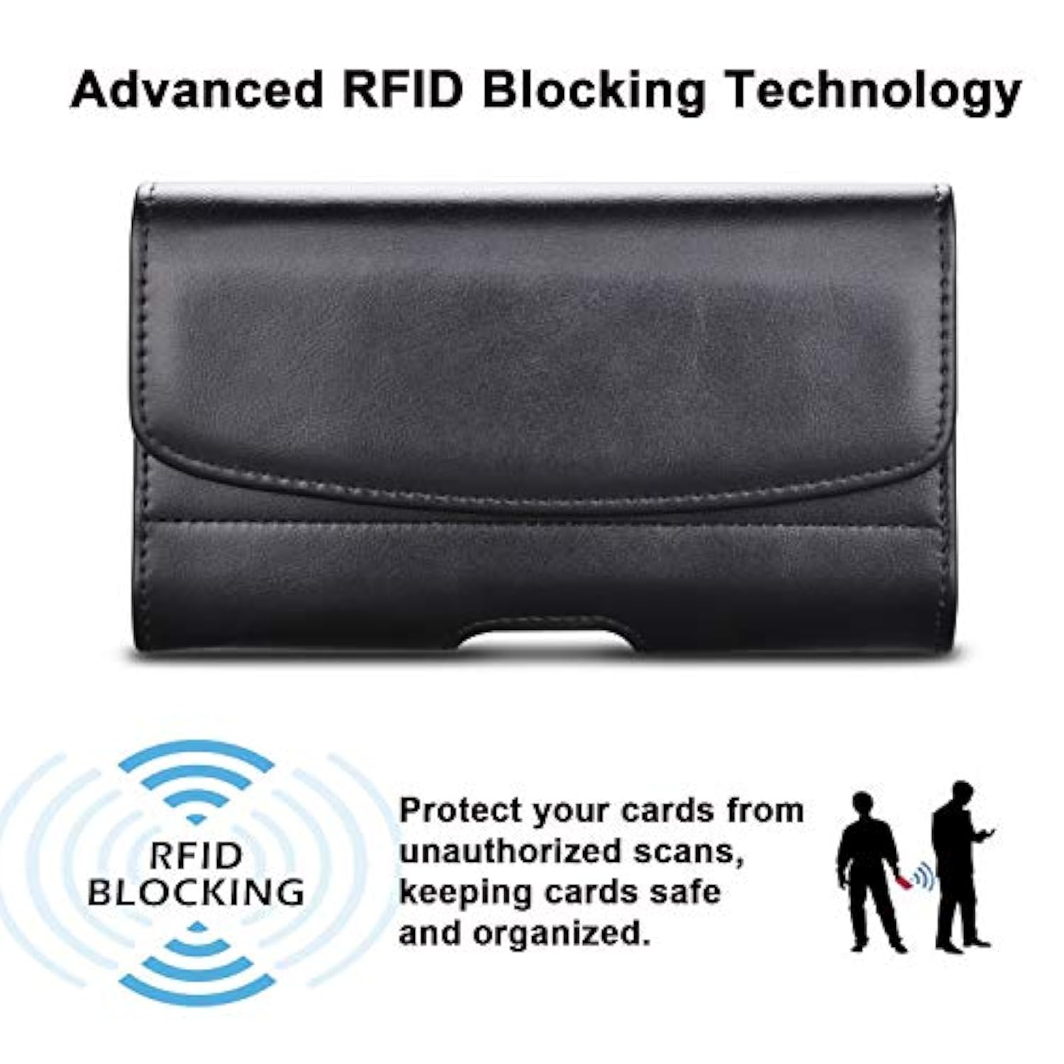 Phone Holster For Samsung Galaxy S25 Ultra S24 Plus S23 S22 S21 Fe Note 20+ A16 A15 A14 A54 A35 A26 A36 A56 5G Iphone 16 Pro Max 16E Leather Belt Clip Holster Holder Carrying Pouch Case, Black