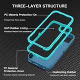 For Iphone 16E Case Shockproof Dust/Drop Proof 3-Layer Full Body Protection [Without Screen Protector] Rugged Heavy Duty Cover Case For Apple Iphone 16E 6.1" 2025,Turquoise