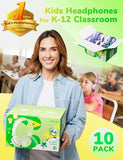Kids Headphones for School K-12, Tangle Free, 3.5mm Jack, HD Stereo, Swivel Folable Kids On Ear Headphones with Cord for