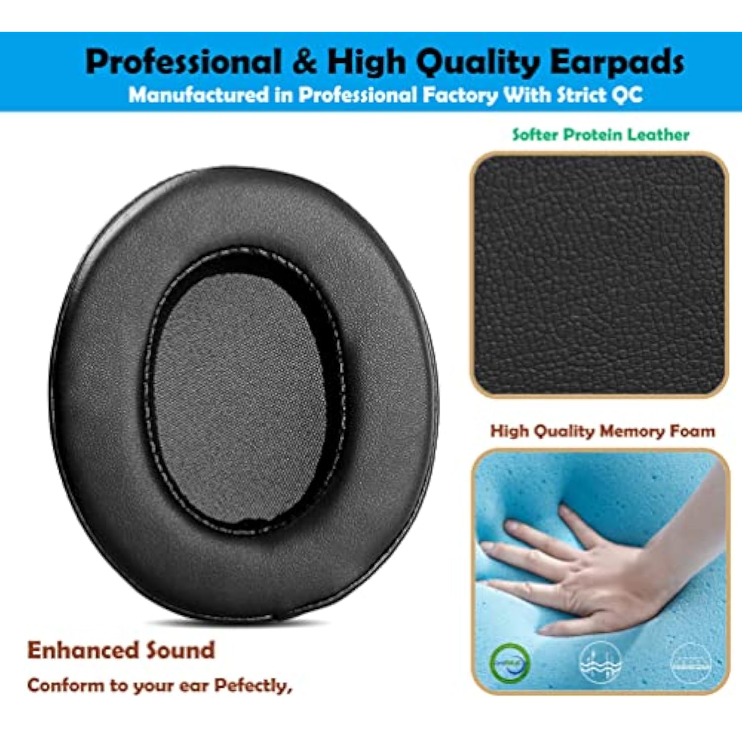 Professional Headset Earpads Replacement Headphone Ear Pads Compatible With Roccat Eio 7.1 Air/Elo 7.1 Usb/Elo X Gaming Headsets