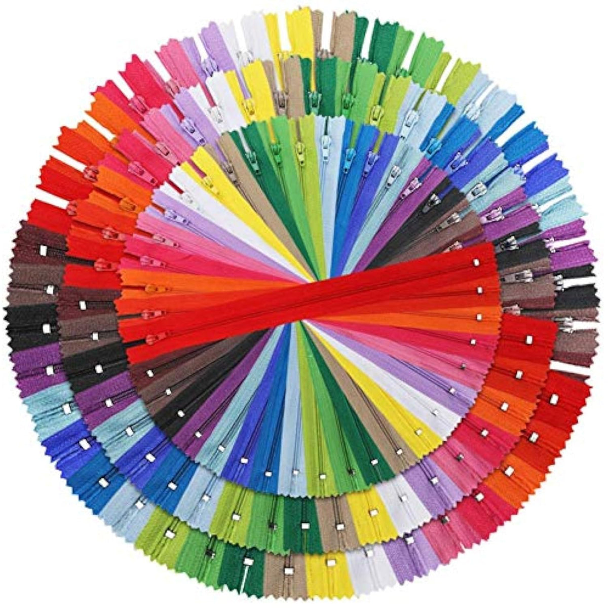 Zippers 120Pcs 7.8 Inches 12 Inches 16 Inches Mixed Nylon Coil Zippers