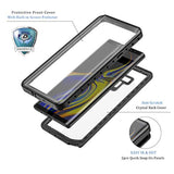 For Galaxy Note 9 Phone Case, Ip68 Waterproof Dustproof Shockproof Case With Built-In Screen Protector, Full Body Underwater Protective Clear Cover For Samsung Galaxy Note 9, Black