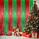 2-Pack Christmas Metallic Foil Fringe Curtains 3.2x9.8 ft for Party Backdrops
