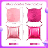 50Pcs Hot Magenta Pink Square Foil Balloon Wall, Double Sided Metallic Pink Garland Kit, Reusable Diy Mylar Balloon Arch For Anniversary Bachelorette Birthday Engagement Bridal Baby Shower Party Decor