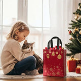 16 Pack 10" Christmas Gift Bags Medium Size With Tissue Paper, Reusable Non-Woven Christmas Tote Bags With Handles, Perfect For Holiday Gift Wrap/Party Favor Supplies, 10.2" × 8.3" × 4"