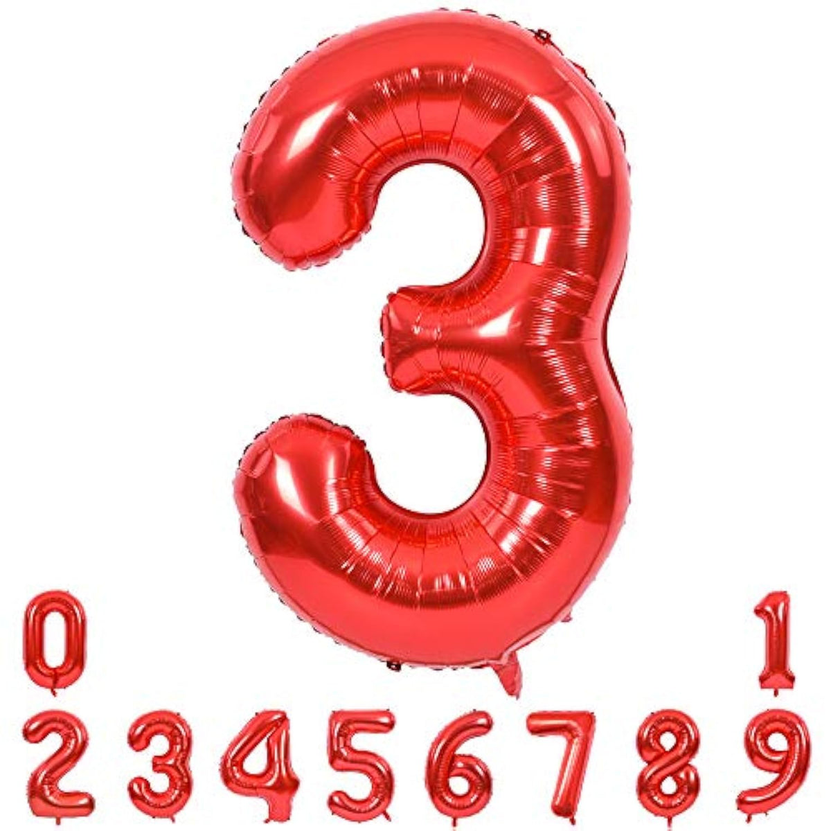 40-Inch Red Number Balloons 0–9 Foil Helium Birthday Party Decorations