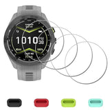 [4 Pack] Screen Protector For Garmin Approach S70 42Mm Gps Golf Watch + Silicone Anti-Dust Plugs Tempered Glass Anti-Scratch Bubble-Free Easy Installation